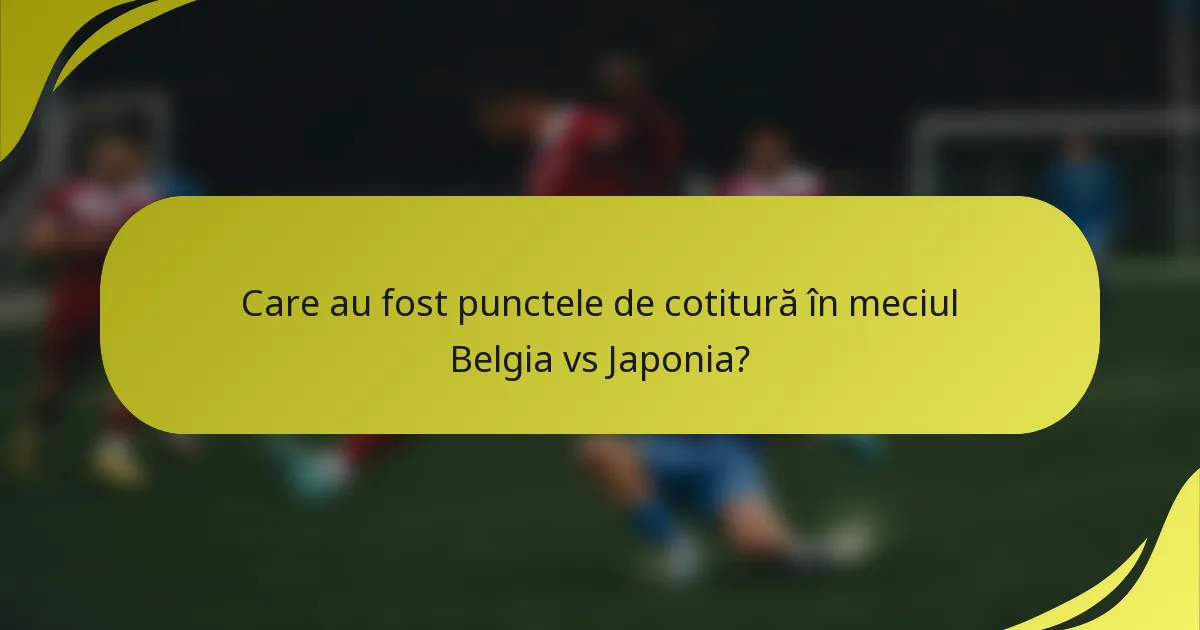 Care au fost punctele de cotitură în meciul Belgia vs Japonia?