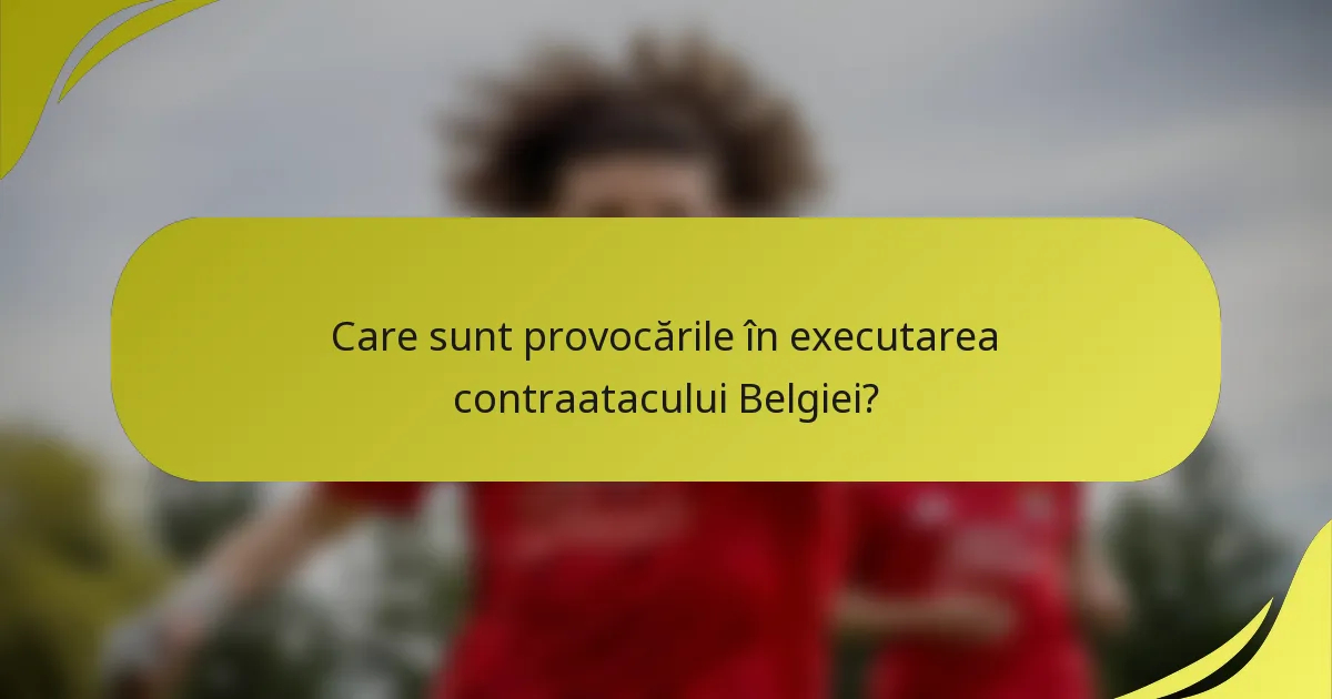 Care sunt provocările în executarea contraatacului Belgiei?