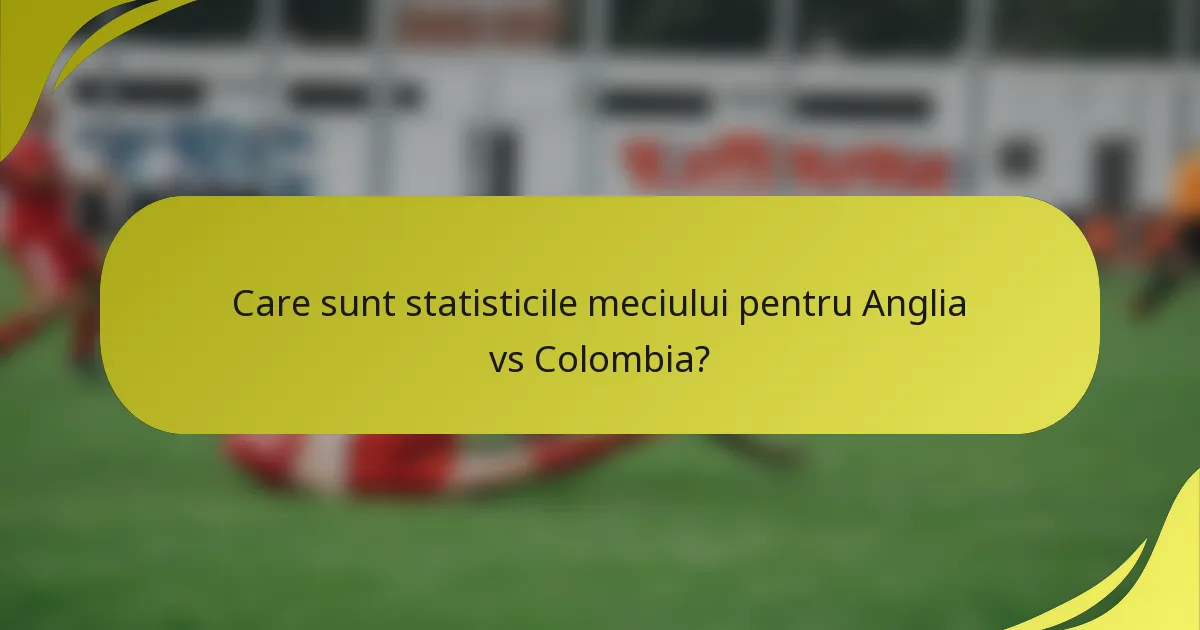 Care sunt statisticile meciului pentru Anglia vs Colombia?