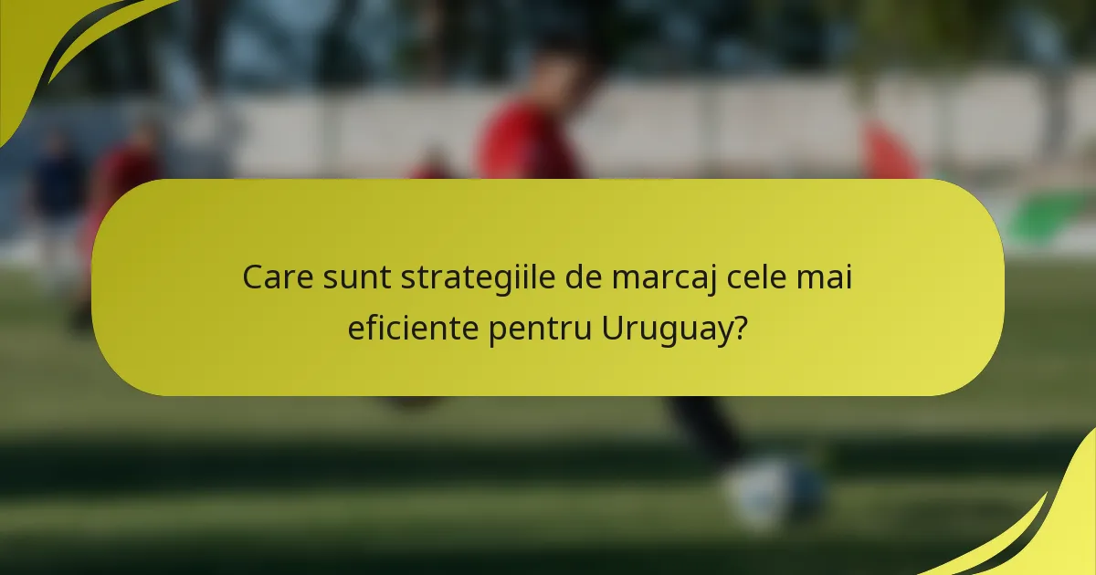 Care sunt strategiile de marcaj cele mai eficiente pentru Uruguay?