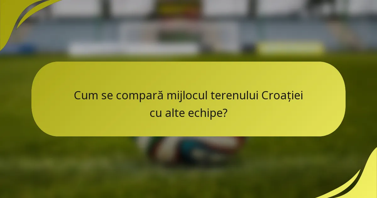 Cum se compară mijlocul terenului Croației cu alte echipe?